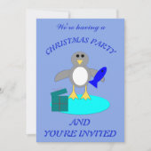 Frohe Weihnachtsfischerei Pinguin Custom Einladung (Vorderseite)