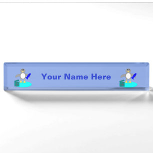 Frohe Weihnachtsfischerei Pinguin Custom Namplate Namensplakette