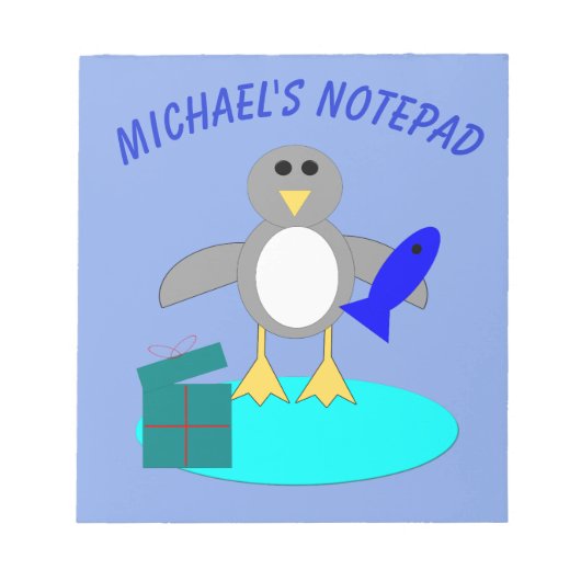 Frohe Weihnachtsfischerei Pinguin Custom Notepad Notizblock (Vorderseite)