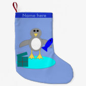 Frohe Weihnachtsfischerei Pinguin Custom Strumpf Kleiner Weihnachtsstrumpf (Vorderseite)