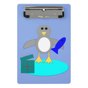 Frohe Weihnachtsfischerei Pinguin Mini-Zwischenabl Mini Klemmbrett