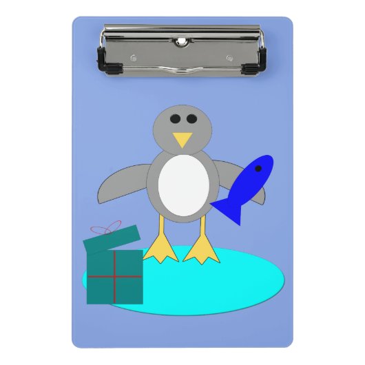 Frohe Weihnachtsfischerei Pinguin Mini-Zwischenabl Mini Klemmbrett (Vorderseite)
