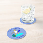 Frohe Weihnachtsfischerei Pinguin Papier Untersetz Runder Pappuntersetzer (Vor Ort)