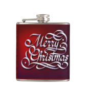 Frohe Weihnachtsflasche Flachmann (Vorderseite)