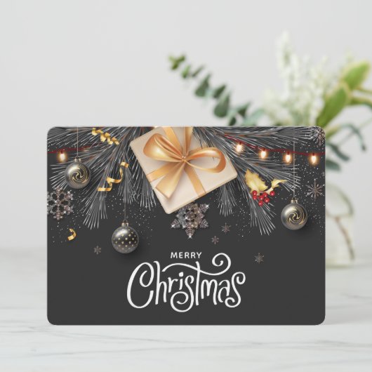 Frohe Weihnachtsflat Feiertagskarte (Stehend Vorderseite)