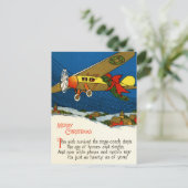 Frohe Weihnachtsflugzeug Feiertagspostkarte (Stehend Vorderseite)