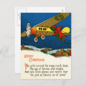 Frohe Weihnachtsflugzeug Feiertagspostkarte (Vorne/Hinten)