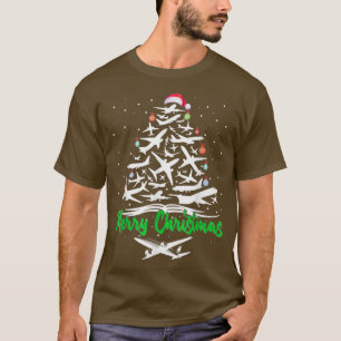 Frohe Weihnachtsflugzeug Weihnachtsbaum Flugzeug X T-Shirt
