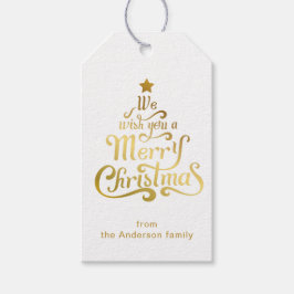 Frohe Weihnachtsfolie lustig personalisierter Urla Geschenkanhänger