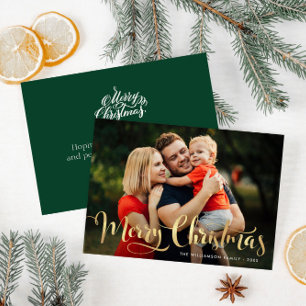 Frohe Weihnachtsfolienschrift Foto Postkarte