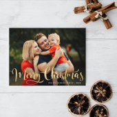 Frohe Weihnachtsfolienschrift Foto Postkarte