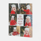 Frohe Weihnachtsfoto Collage Niedlich Personalisie Ornament Aus Glas (Vorderseite links)