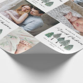 Frohe Weihnachtsfoto Collage Pine Trees Geschenkpapier (Ecke)