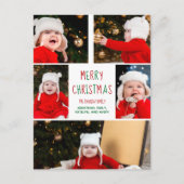 Frohe Weihnachtsfoto Collage Schönes Rot Grün Postkarte (Vorderseite)
