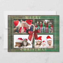 Frohe Weihnachtsfoto-Karte Rustikale Imitate Holzr Feiertagskarte