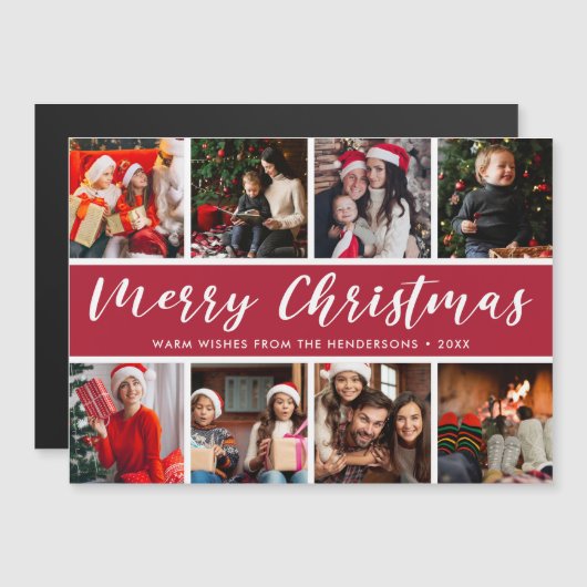 Frohe Weihnachtsfotografie Kalligrafie Magnetkarte (Vorne/Hinten)