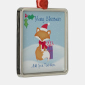 Frohe Weihnachtsfox-Keramik Ornament (Rechts)