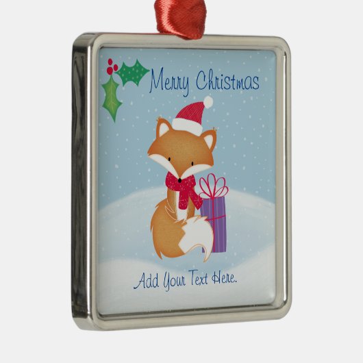 Frohe Weihnachtsfox-Keramik Ornament (Rechts)