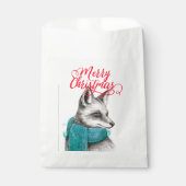 Frohe Weihnachtsfox Zeichnend Geschenktütchen (Vorderseite)