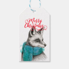 Frohe Weihnachtsfox Zeichnend individuell anpassba Geschenkanhänger