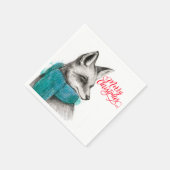 Frohe Weihnachtsfox Zeichnend Serviette (Ecke)