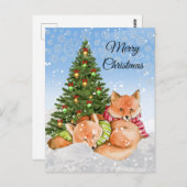 Frohe Weihnachtsfoxen / Wildlife Holiday Postkarte (Vorne/Hinten)