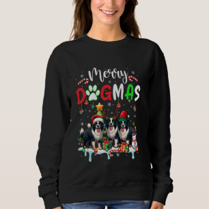 Frohe Weihnachtsfrau Dog Three Santa Reindeer Elf  Sweatshirt