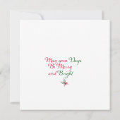 Frohe Weihnachtsfrau und blauer Weihnachtsbaum Karte (Rückseite)