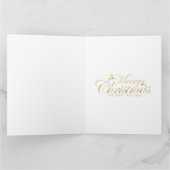 Frohe Weihnachtsfrau und blauer Weihnachtsbaum Karte (Innenseite)