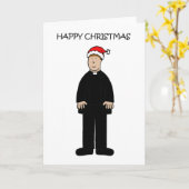 Frohe Weihnachtsfrau Vicar in der Weihnachtsmannmü Karte (Gelbe Blume)