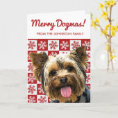 Frohe Weihnachtsfrau Yorkie Terrier Niedlich Custo Karte (Gelbe Blume)