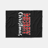 Frohe Weihnachtsfrauen Männer Kinder Red Buffalo K Fleecedecke (Vorderseite (Horizontal))