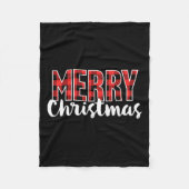 Frohe Weihnachtsfrauen Männer Kinder Red Buffalo K Fleecedecke (Vorderseite)