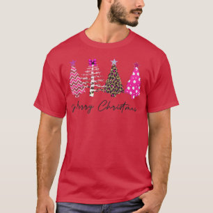 Frohe Weihnachtsfrauen rosa Weihnachtsbaum Weihnac T-Shirt