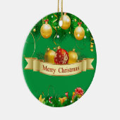 Frohe Weihnachtsfreude Custom Keramikornament (Rechts)