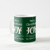 Frohe Weihnachtsfreude, 'Ein Geschenk für dich' ru Kaffeetasse (Vorderseite Links)