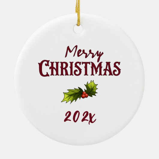 Frohe Weihnachtsfreude Niedlicher französischer Bu Keramik Ornament (Hinten)