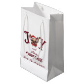 Frohe Weihnachtsfreude Niedlicher französischer Bu Kleine Geschenktüte (Vorderseite Schrägansicht)