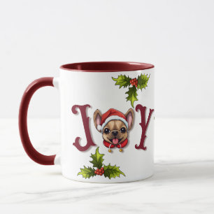 Frohe Weihnachtsfreude Niedlicher französischer Bu Tasse