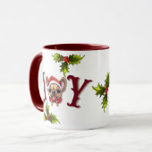 Frohe Weihnachtsfreude Niedlicher französischer Bu Tasse (Vorderseite Links)