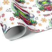 Frohe Weihnachtsfrosch Geschenkpapier (Rolleneckpunkt)