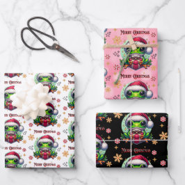 Frohe Weihnachtsfrosch Geschenkpapier Set
