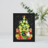 Frohe Weihnachtsfrosch Weihnachtsbaum Weihnachtsfr Postkarte (Stehend Vorderseite)