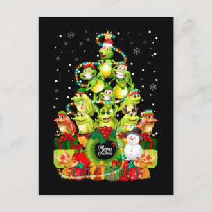 Frohe Weihnachtsfrosch Weihnachtsbaum Weihnachtsfr Postkarte