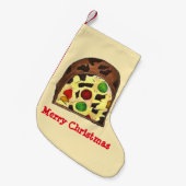 Frohe Weihnachtsfruchtkuchen Slice Holiday Fruitca Kleiner Weihnachtsstrumpf (Vorderansicht (hängend))