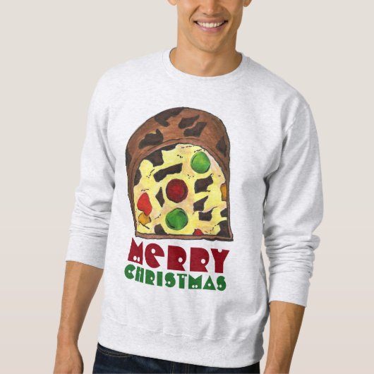 Frohe Weihnachtsfruchtkuchen Ugly Xmas Sweater Sweatshirt (Vorderseite)