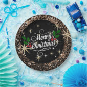 Frohe Weihnachtsfunkel, Glitzer und Glanz Pappteller (Party)