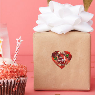 Frohe Weihnachtsfunkel und glänzende Heart Sticker