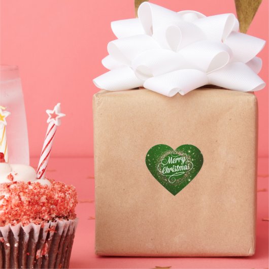 Frohe Weihnachtsfunkel und glänzende Heart Sticker (Party)