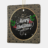 Frohe Weihnachtsfunkel und Glitzer, Keramikornament (Links)